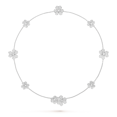 [Super CiCi ]FRIVOLE SILVER 9 FLOWERS NECKLACE