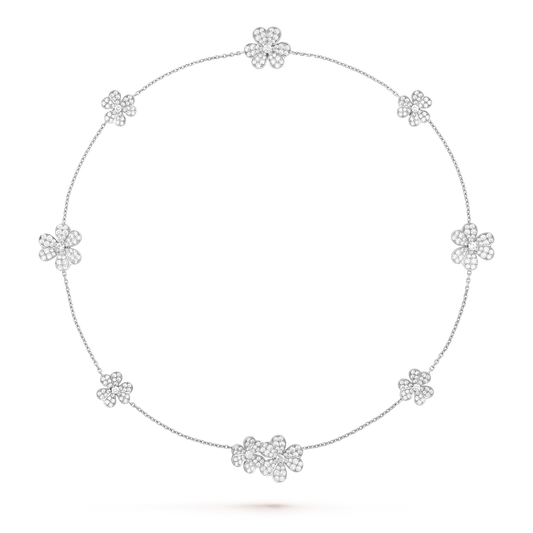 [Super CiCi ]FRIVOLE SILVER 9 FLOWERS NECKLACE