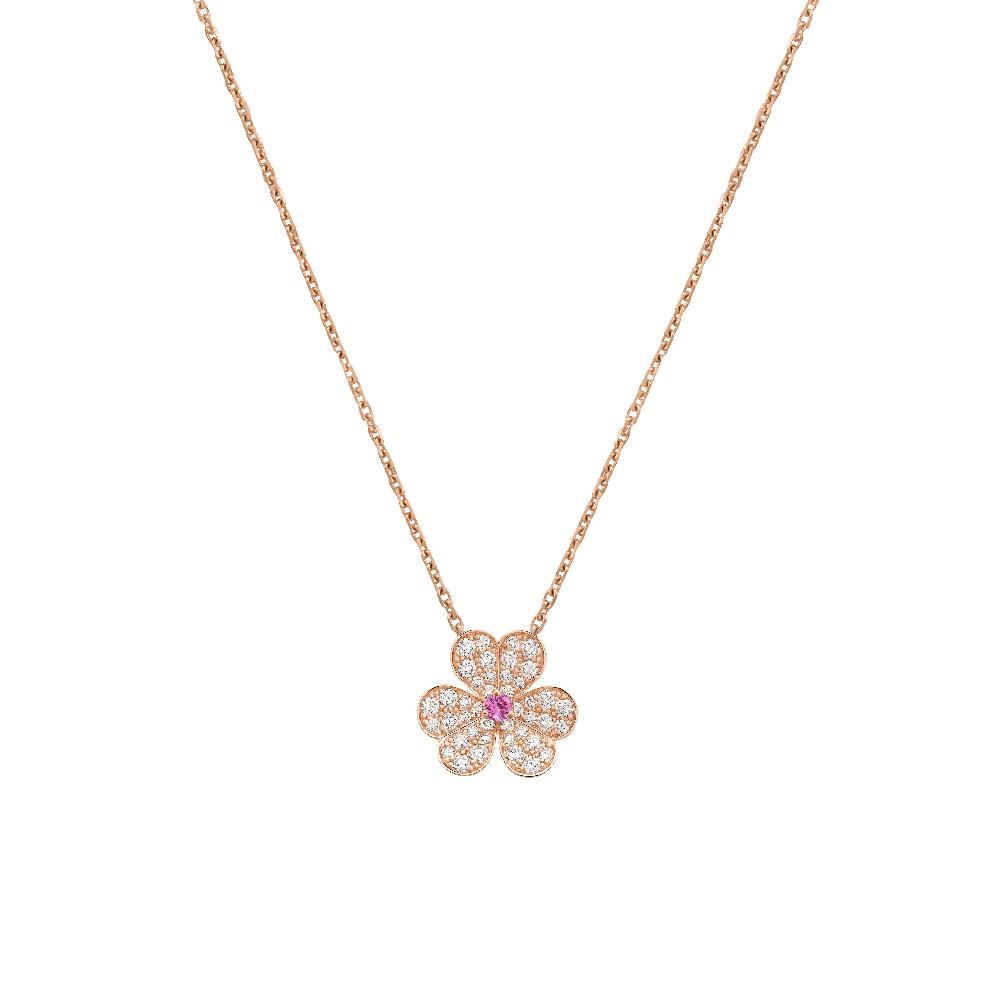[Super CiCi ]FRIVOLE ROSE GOLD FLOWER DIAMOND NECKLACE