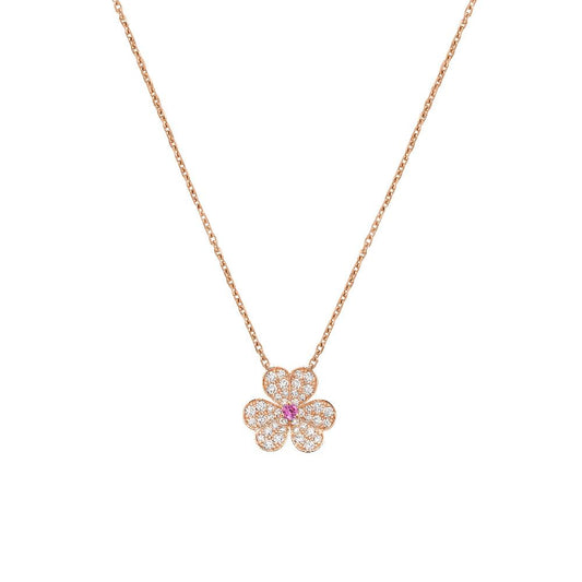 [Super CiCi ]FRIVOLE ROSE GOLD FLOWER DIAMOND NECKLACE