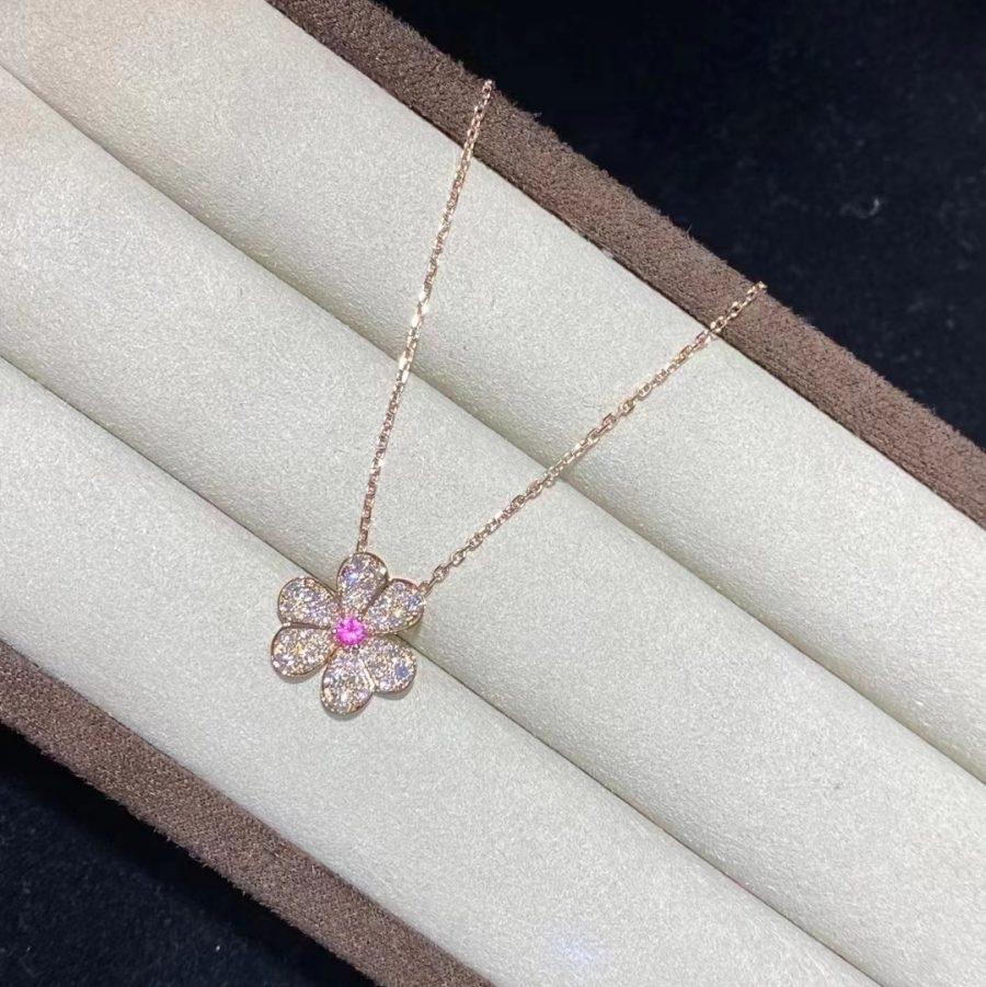 [Super CiCi ]FRIVOLE ROSE GOLD FLOWER DIAMOND NECKLACE