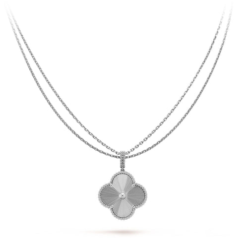 [Super CiCi ]CLOVER 25MM SILVER BIG CLOVER NECKLACE