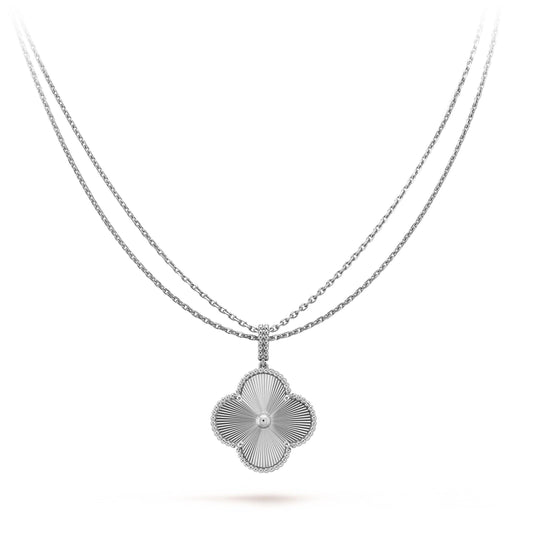 [Super CiCi ]CLOVER 25MM SILVER BIG CLOVER NECKLACE
