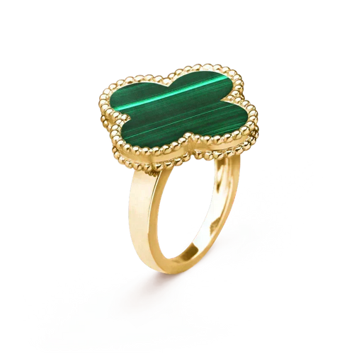 [Super CiCi ]CLOVER MALACHITE RING