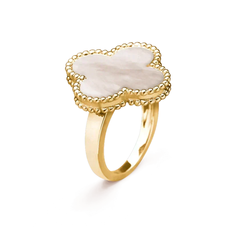 [Super CiCi ]CLOVER WHITE MOP RING