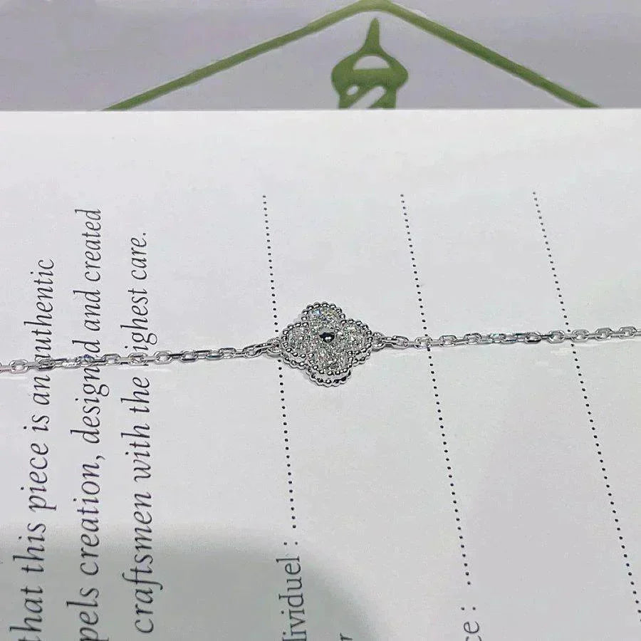 [Super CiCi ]CLOVER  SINGLE FLOWER BRACELET SILVER