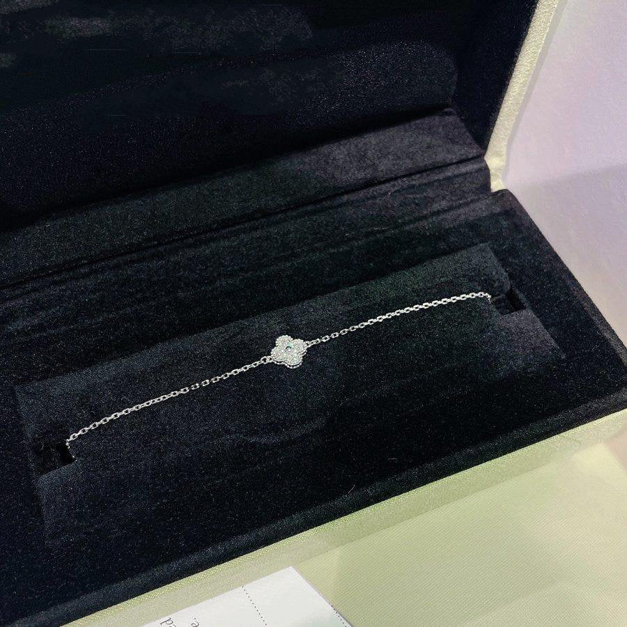 [Super CiCi ]CLOVER  SINGLE FLOWER BRACELET SILVER