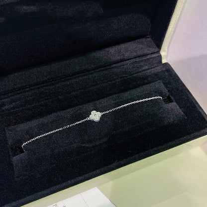 [Super CiCi ]CLOVER  SINGLE FLOWER BRACELET SILVER