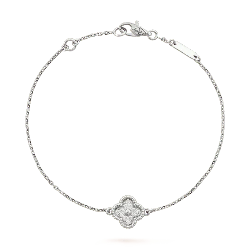 [Super CiCi ]CLOVER  SINGLE FLOWER BRACELET SILVER