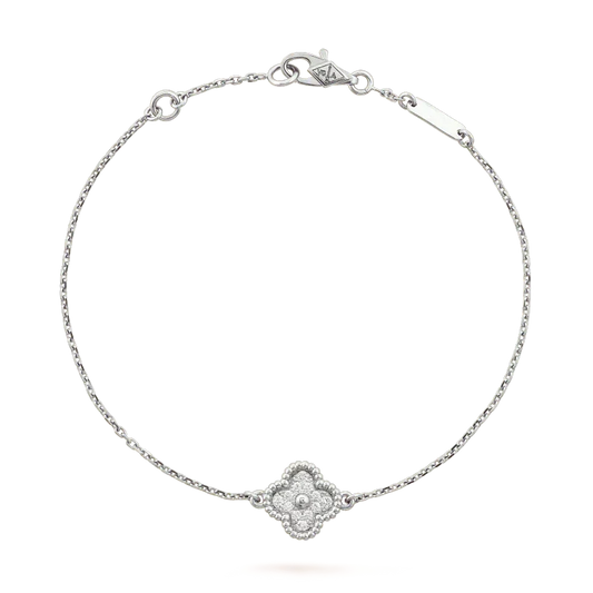 [Super CiCi ]CLOVER  SINGLE FLOWER BRACELET SILVER
