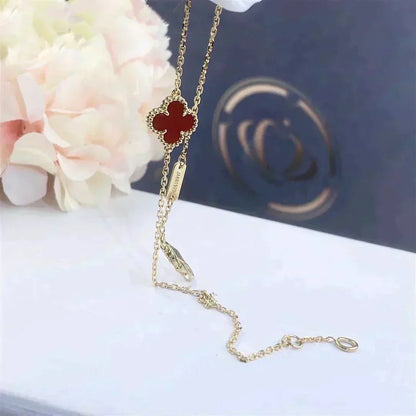 [Super CiCi ]CLOVER  CARNELIAN SINGLE FLOWER BRACELET
