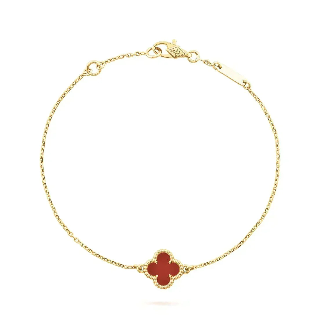 [Super CiCi ]CLOVER  CARNELIAN SINGLE FLOWER BRACELET