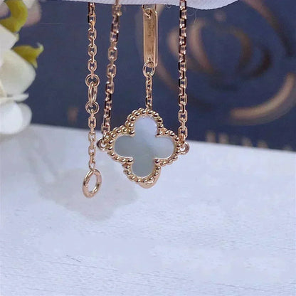 [Super CiCi ]CLOVER WHITE MOP SINGLE FLOWER BRACELET