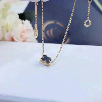 [Super CiCi ]CLOVER ONYX SINGLE FLOWER BRACELET