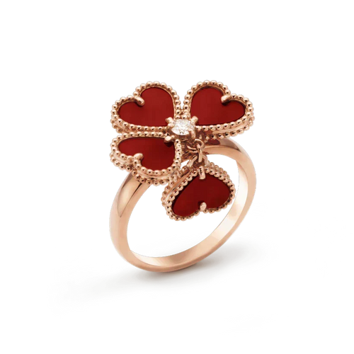 [Super CiCi ]SWEET CLOVER CARNELIAN RING