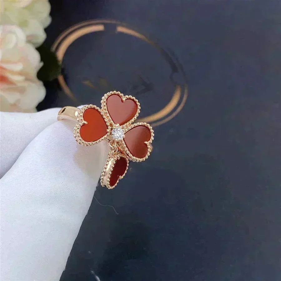 [Super CiCi ]SWEET CLOVER CARNELIAN RING