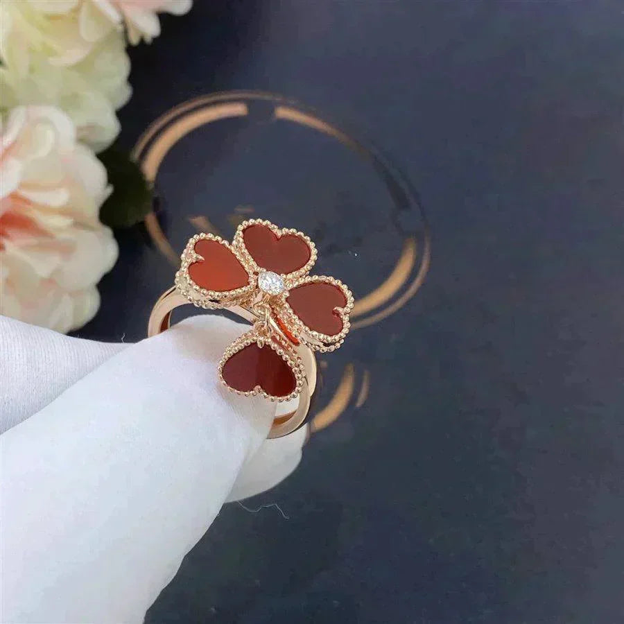 [Super CiCi ]SWEET CLOVER CARNELIAN RING