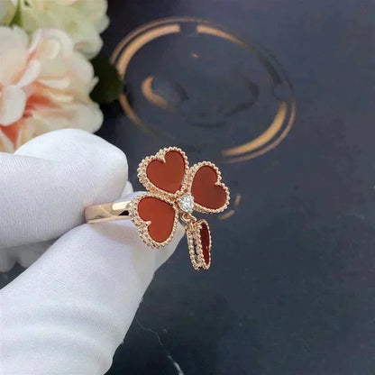 [Super CiCi ]SWEET CLOVER CARNELIAN RING