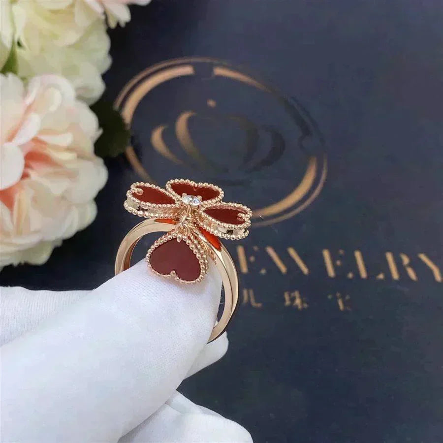 [Super CiCi ]SWEET CLOVER CARNELIAN RING