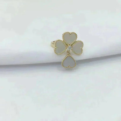 [Super CiCi ]SWEET CLOVER WHITE MOP RING