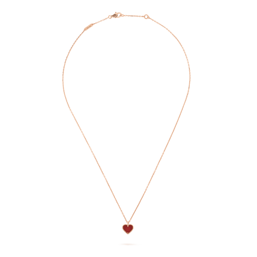[Super CiCi ]SWEET CLOVER CARNELIAN HEART NECKLACE
