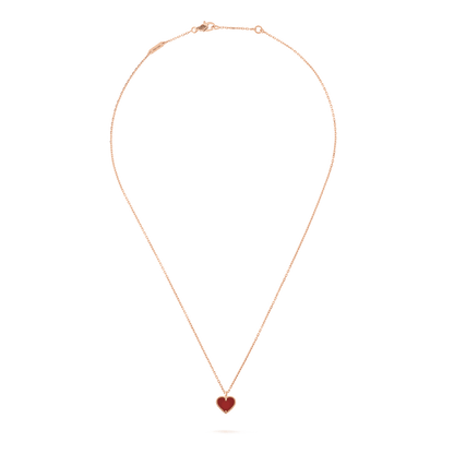 [Super CiCi ]SWEET CLOVER CARNELIAN HEART NECKLACE