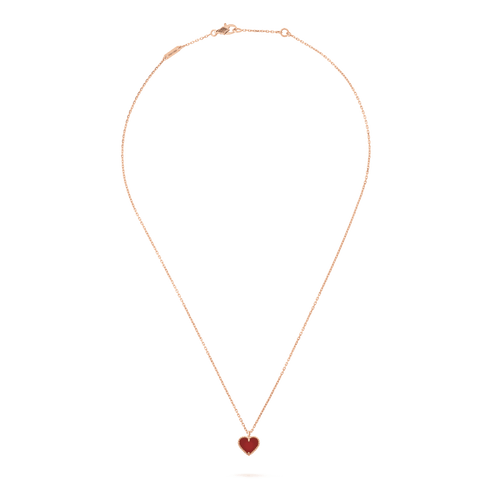 [Super CiCi ]SWEET CLOVER CARNELIAN HEART NECKLACE