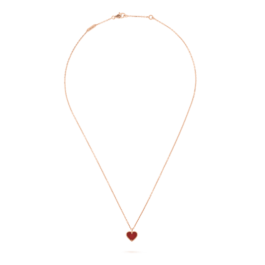 [Super CiCi ]SWEET CLOVER CARNELIAN HEART NECKLACE