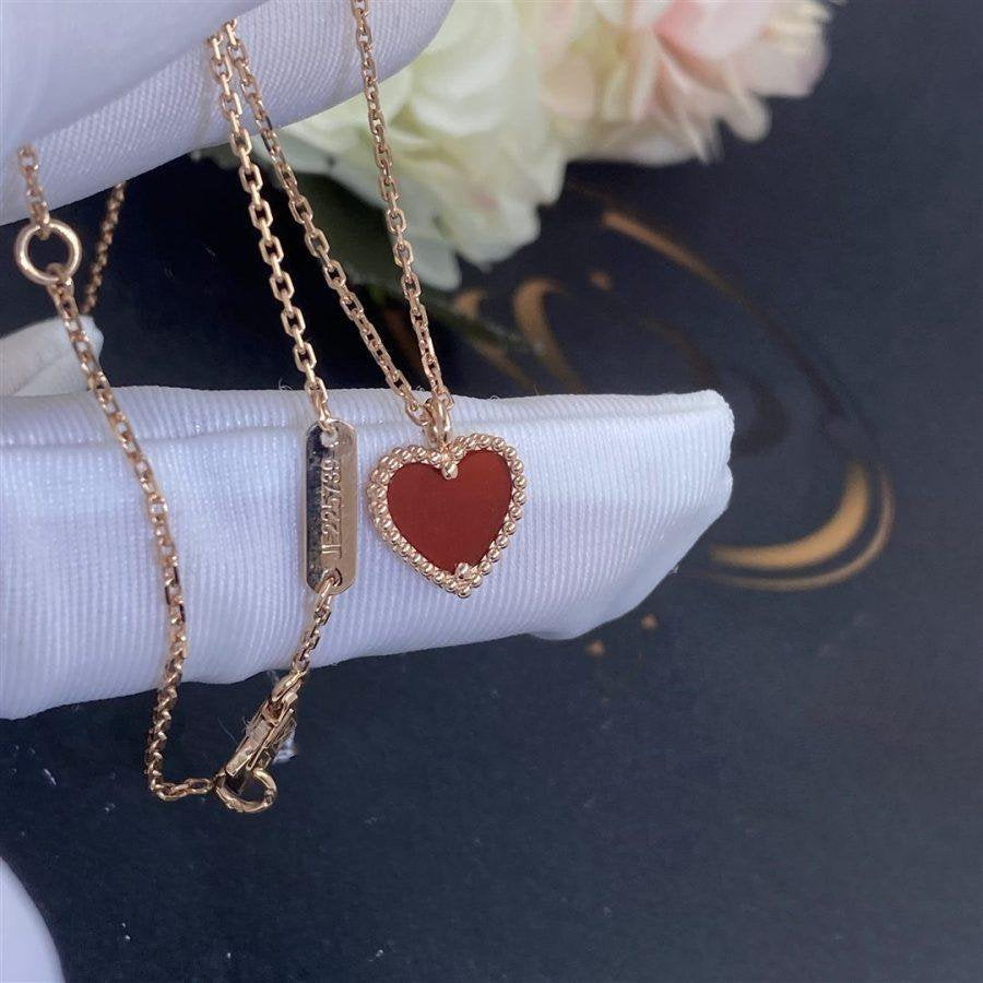 [Super CiCi ]SWEET CLOVER CARNELIAN HEART NECKLACE