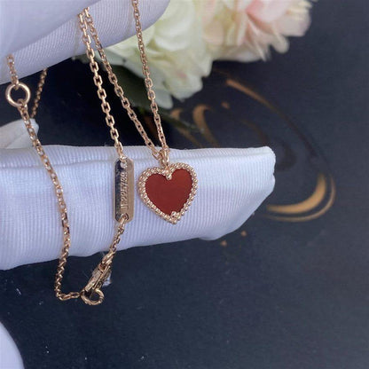 [Super CiCi ]SWEET CLOVER CARNELIAN HEART NECKLACE