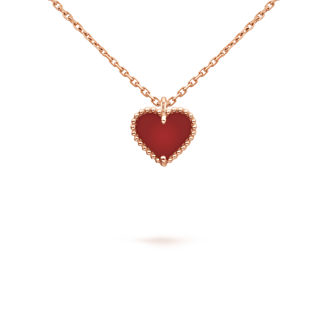 [Super CiCi ]SWEET CLOVER CARNELIAN HEART NECKLACE