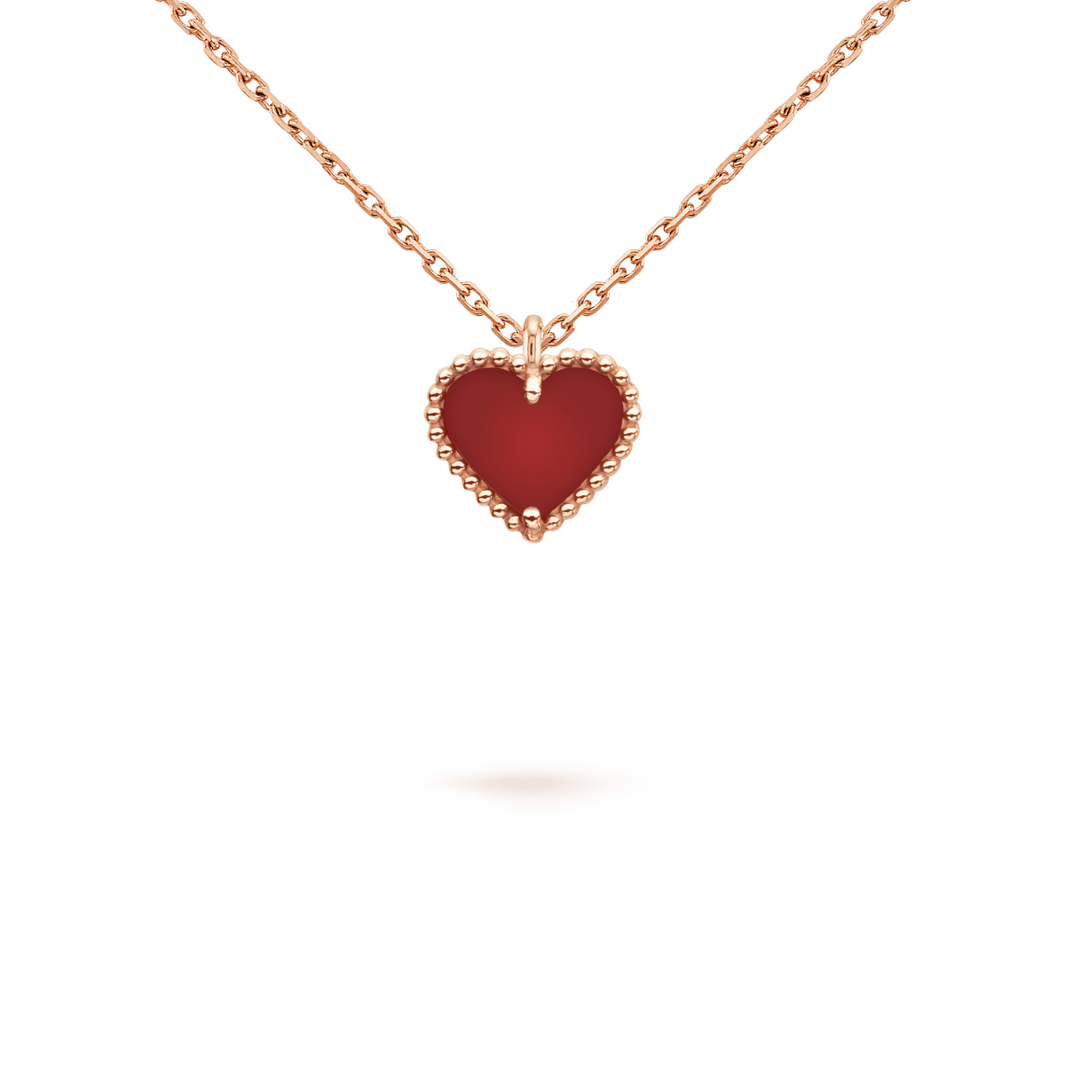 [Super CiCi ]SWEET CLOVER CARNELIAN HEART NECKLACE