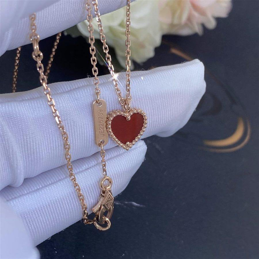 [Super CiCi ]SWEET CLOVER CARNELIAN HEART NECKLACE