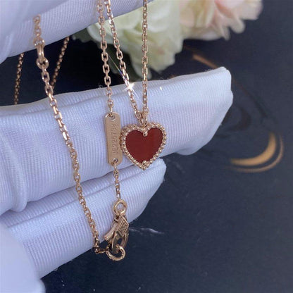 [Super CiCi ]SWEET CLOVER CARNELIAN HEART NECKLACE