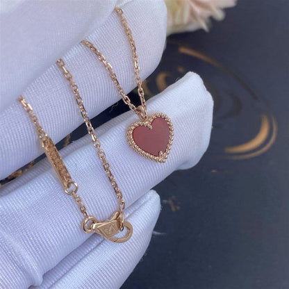 [Super CiCi ]SWEET CLOVER CARNELIAN HEART NECKLACE