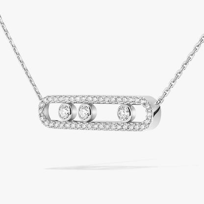 [Super CiCi] Move Pave_ Rose Gold Diamond Necklace
