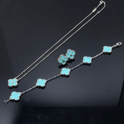[Super CiCi ]CLOVER 1 DIAMOND BLUE SKY SILVER EARRINGS
