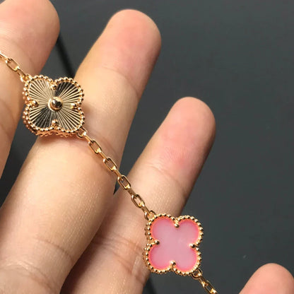 [Super CiCi ] CLOVER 5 MOTIFS  PINK MOP BRACELET COLLECTION