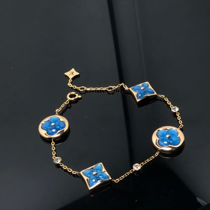 [Super CiCi ]STAR AND SUN 4 MOTIF BLUE BRACELET