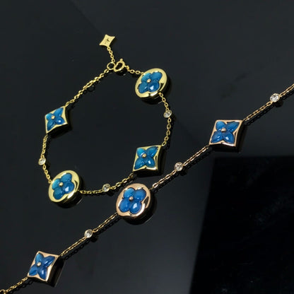 [Super CiCi ]STAR AND SUN 4 MOTIF BLUE BRACELET