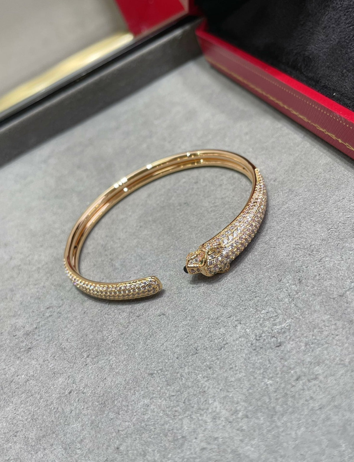 [Super CiCi ]PANTHERE FULL DIAMOND OPEN BRACELET