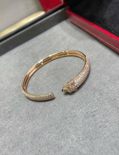 [Super CiCi ]PANTHERE FULL DIAMOND OPEN BRACELET