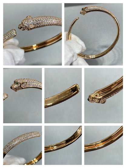 [Super CiCi ]PANTHERE FULL DIAMOND OPEN BRACELET