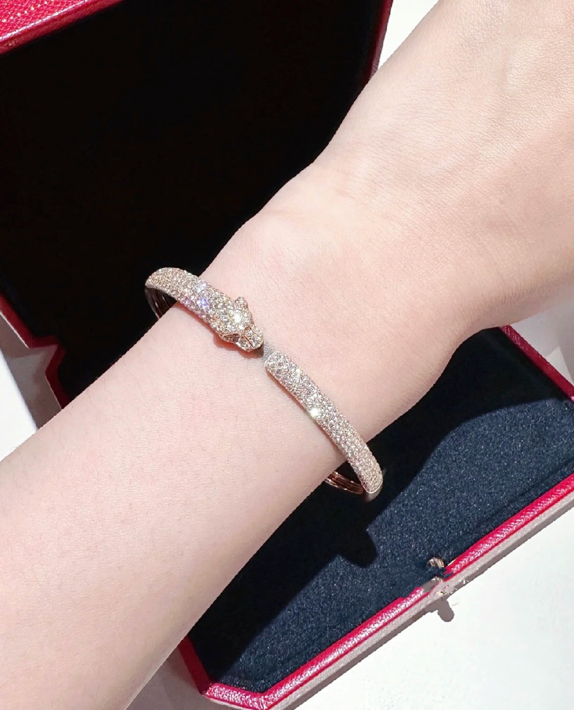 [Super CiCi ]PANTHERE FULL DIAMOND OPEN BRACELET