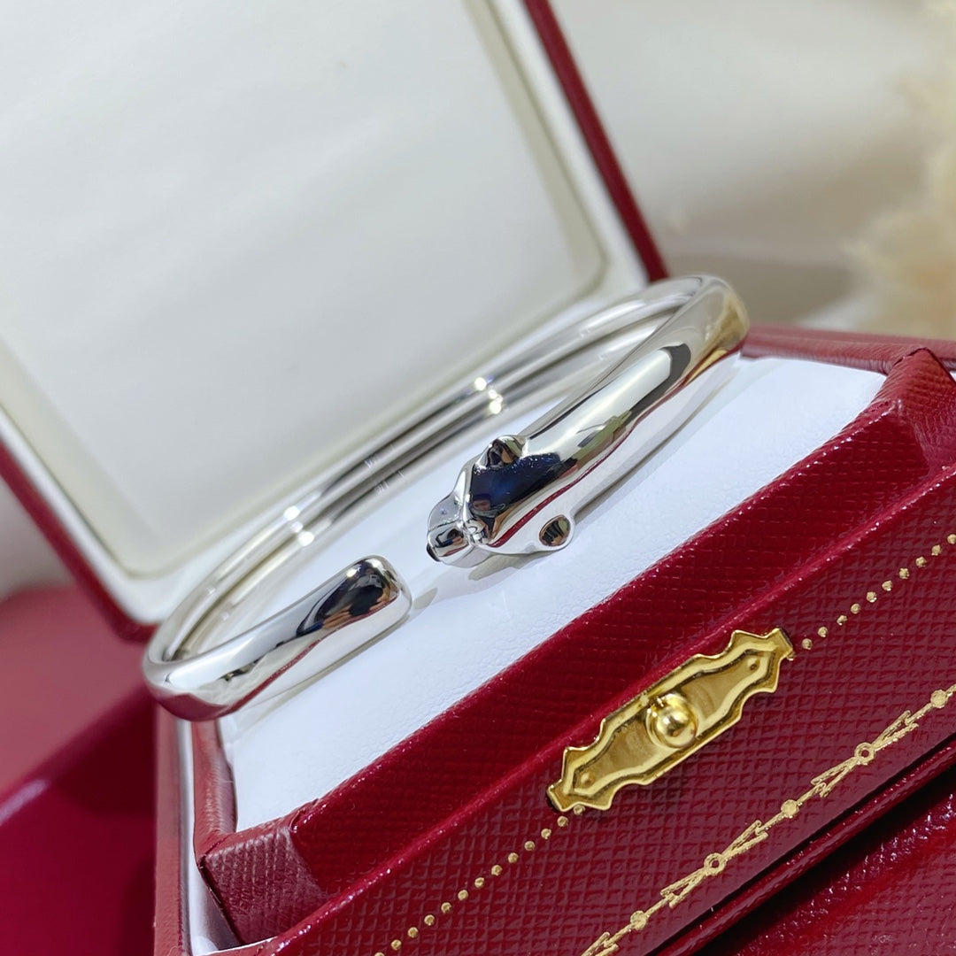 [Super CiCi ]PANTHERE SILVER OPEN BRACELET