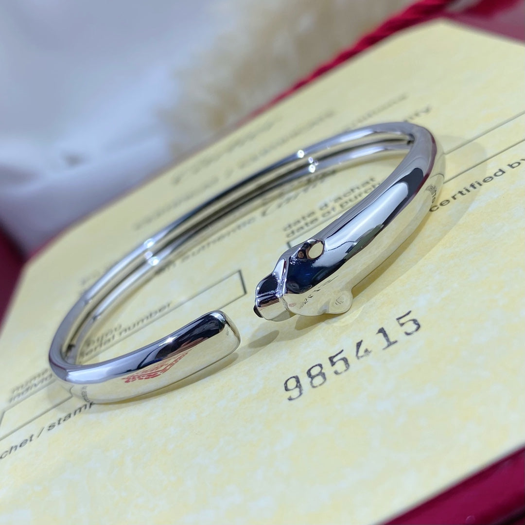 [Super CiCi ]PANTHERE SILVER OPEN BRACELET