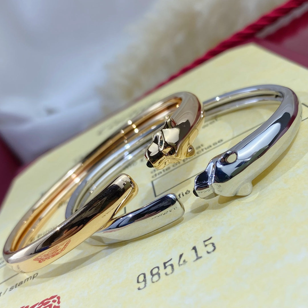 [Super CiCi ]PANTHERE SILVER OPEN BRACELET