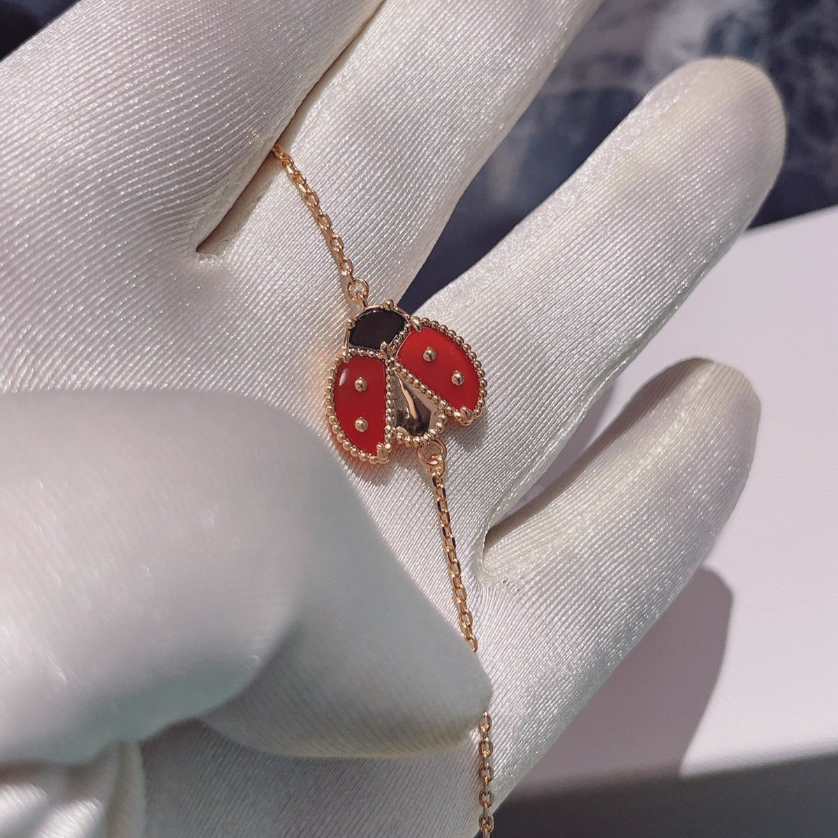 [Super CiCi ]LUCKY SPRING 1 MOTIF PINK GOLD BRACELET