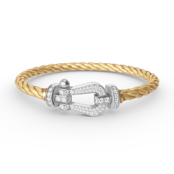 [Super CiCi ]FORCE LARGE HORSESHOE FULL DIAMOND BRACELET SILVER