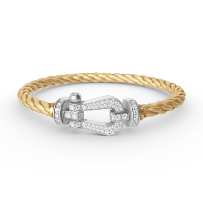 [Super CiCi ]FORCE LARGE HORSESHOE FULL DIAMOND BRACELET SILVER